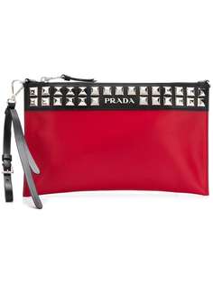 Prada studded clutch