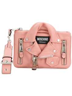 Moschino biker jacket clutch