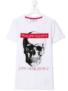 Philipp Plein Junior футболка с принтом черепа