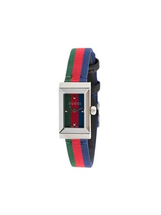 Gucci аналоговые часы с полосатым браслетом
