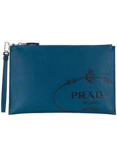 Prada клатч с логотипом