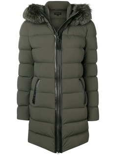 Mackage пуховик с капюшоном с меховой отделкой