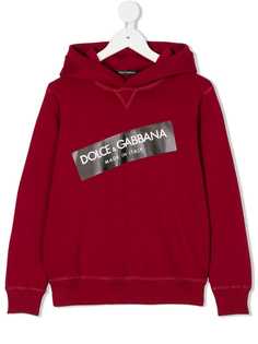 Dolce & Gabbana Kids толстовка с капюшоном с принтом логотипа