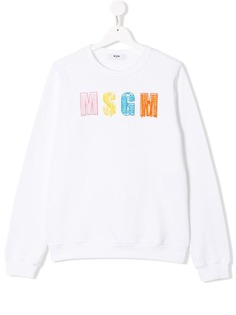 Msgm Kids толстовка с вышитым логотипом