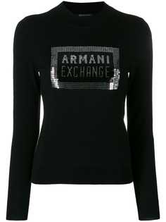 Armani Exchange джемпер с логотипом и пайетками