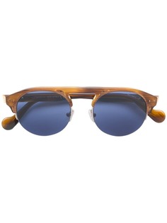 Moncler Eyewear солнцезащитные очки в круглой оправе с деревянным эффектом