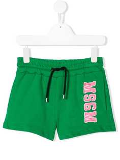 Msgm Kids шорты с вышитым логотипом