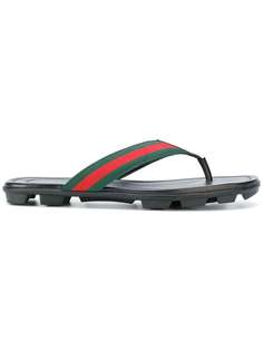 Gucci шлепанцы с отделкой Web