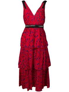 Self-Portrait ярусное платье миди с принтом месяцев