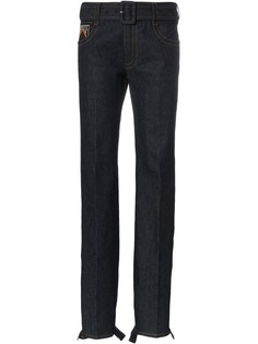 Prada джинсы с поясом и оборками