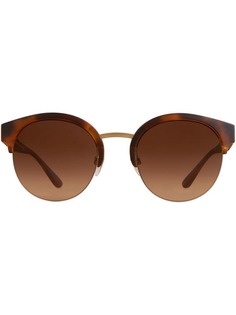 Burberry Eyewear круглые солнцезащитные очки с клетчатой отделкой