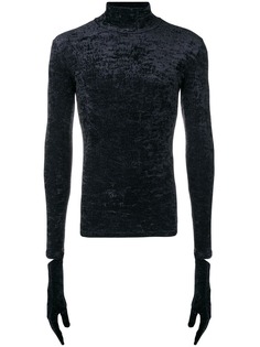 Balenciaga фактурный свитер с перчатками