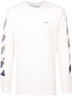 Off-White футболка с разноцветными диагональными полосками