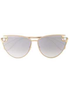 Christopher Kane Eyewear "солнцезащитные очки в оправе ""кошачий глаз"" с жемчужной отделкой"