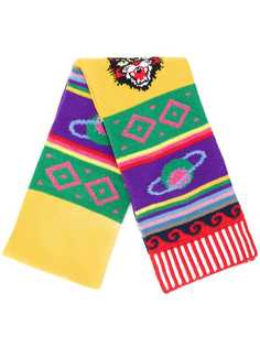 Gucci полосатый шарф с принтом символов