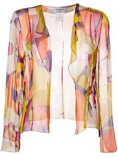 Chanel Vintage прозрачная блузка с принтом