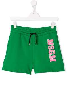 Msgm Kids шорты TEEN с вышитым логотипом