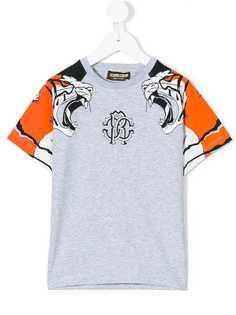 Roberto Cavalli Junior футболка с принтом тигров