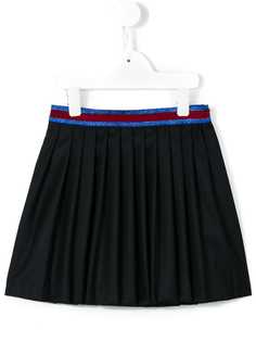 Gucci Kids плиссированная юбка с окантовкой металлик