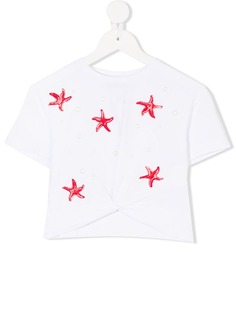 Roberto Cavalli Junior футболка с принтом морских звезд
