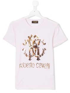 Roberto Cavalli Junior футболка с принтом логотипа