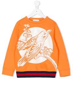 Gucci Kids толстовка с принтом с изображением птицы
