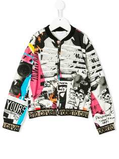 Roberto Cavalli Junior collage print logo jacket
