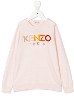 Kenzo Kids джемпер с логотипом и набивкой флок