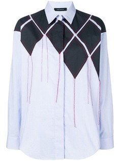 Cédric Charlier рубашка в полоску в стиле пэчворк