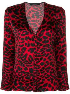 Federica Tosi рубашка с V-образным вырезом и леопардовым принтом