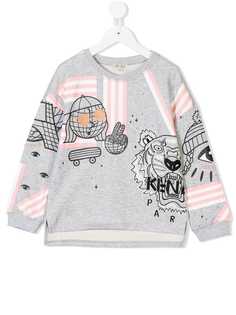 Kenzo Kids толстовка с миксом принтов