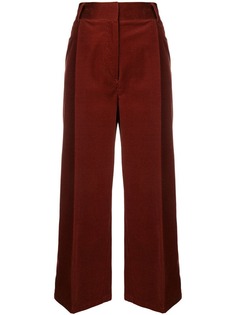 Brag-Wette cropped corduroy trousers