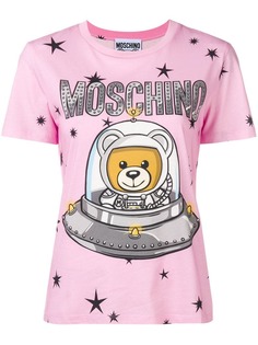 Moschino футболка с принтом медведя-космонавта