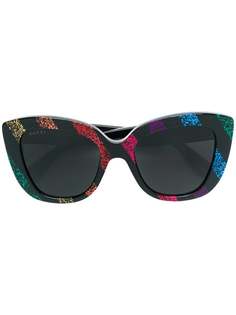 Gucci Eyewear солнцезащитные очки в полоску с блестками