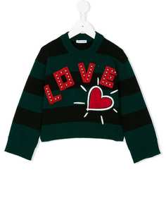 Dolce & Gabbana Kids полосатый джемпер Love