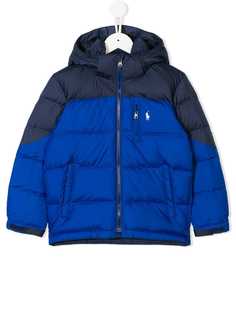 Ralph Lauren Kids двухцветная куртка-пуховик