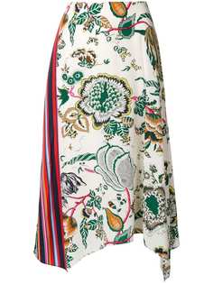 Tory Burch расклешенная юбка с цветочным принтом