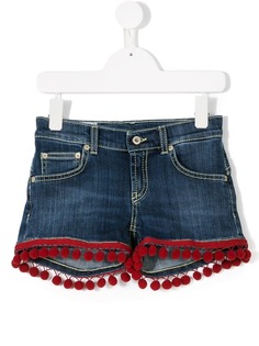 Dondup Kids джинсовые шорты с помпонами
