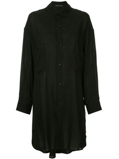 Yohji Yamamoto полупрозрачная длинная рубашка