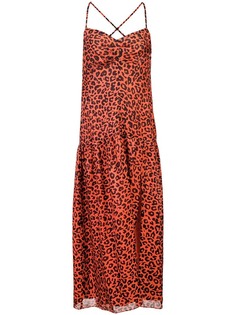 Michelle Mason платье миди с леопардовым принтом