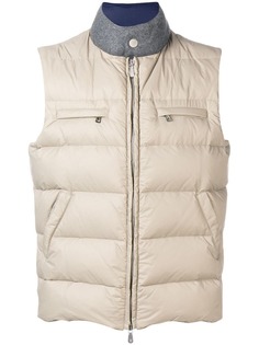 Eleventy дутый жилет на молнии