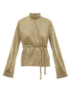 Framed velvet Tube blouse