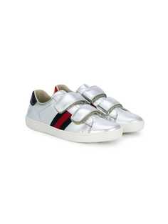 Gucci Kids Web trim touch strap sneakers
