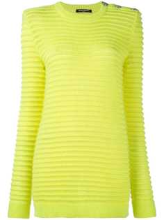 Balmain удлиненный джемпер с круглым вырезом