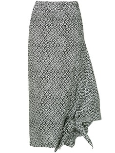 Junya Watanabe Comme Des Garçons Vintage юбка с цветочным принтом с завязкой асимметричного кроя