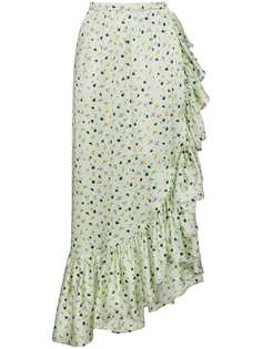 Attico юбка с запахом и цветочным принтом