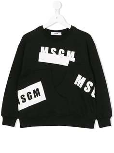 Msgm Kids свитер с асимметричным логотипом
