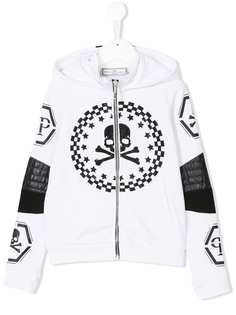 Philipp Plein Junior толстовка на молнии с капюшоном и принтом