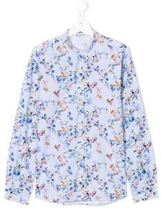 Dondup Kids рубашка в клетку гингем с принтом птиц и цветов