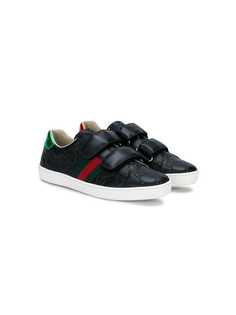 Gucci Kids кроссовки с застежками Guccissima